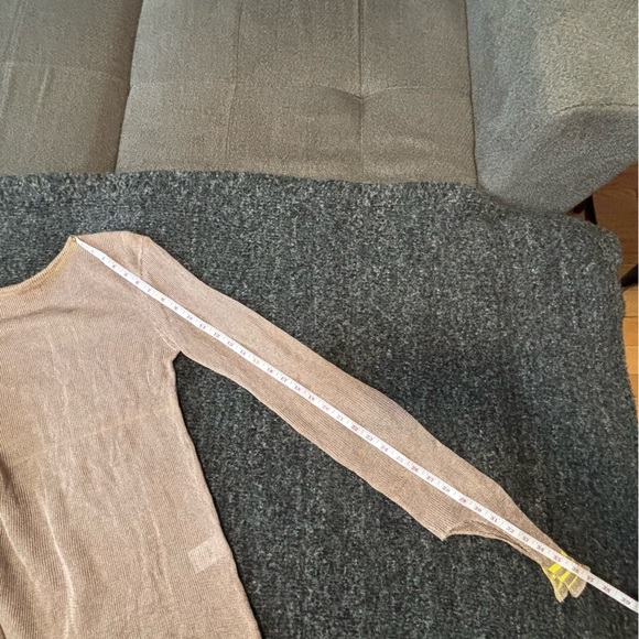 Vitelli Sz 3 (US XS) Reclaimed Yarn Stripe Tan Mesh Sweater New Without Tags - Picture 15 of 16